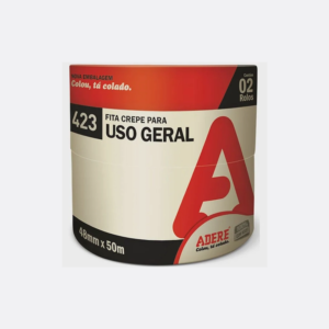 Kit com 2 Fita Crepe Larga uso Geral e Pintura 48MM X 50M Adere